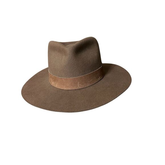 Gigi Pip 100% Australian Wool Felt Hat Brown Wide Brim Fedora Size 57 (Medium) main image 4